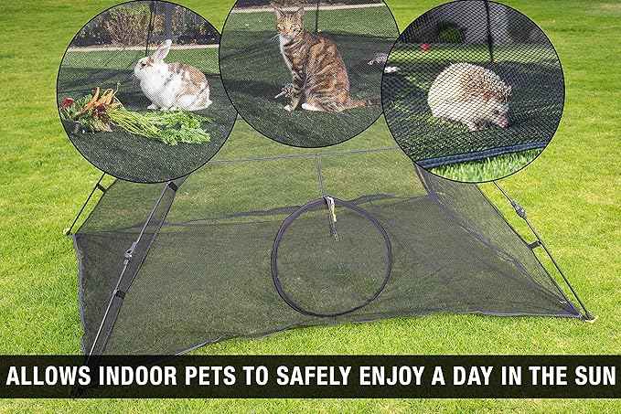 Outback Jack Cat Tent Large for Outdoor or Indoor Enclosures - Portable Playhouse Play Tents for Outside or Inside Cats & Small Animals, Kitten House Happy Habitat