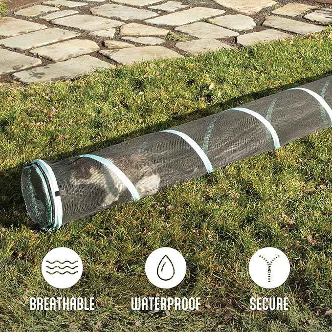 Kitty City Catio Outdoor 20' Cat Tunnel – 20‑Foot Cat‑Sized Play Tunnel, 11” Diameter, Modular Catio Connector for Cats & Small Pets